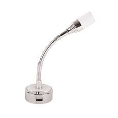 LED-läslampa 12 V/1 Watt Med USB-uttag + VippomdelareLED-läslampa 140 mm Flexarm, 12 V/1 W Med USB-uttag + Lutningskontakt